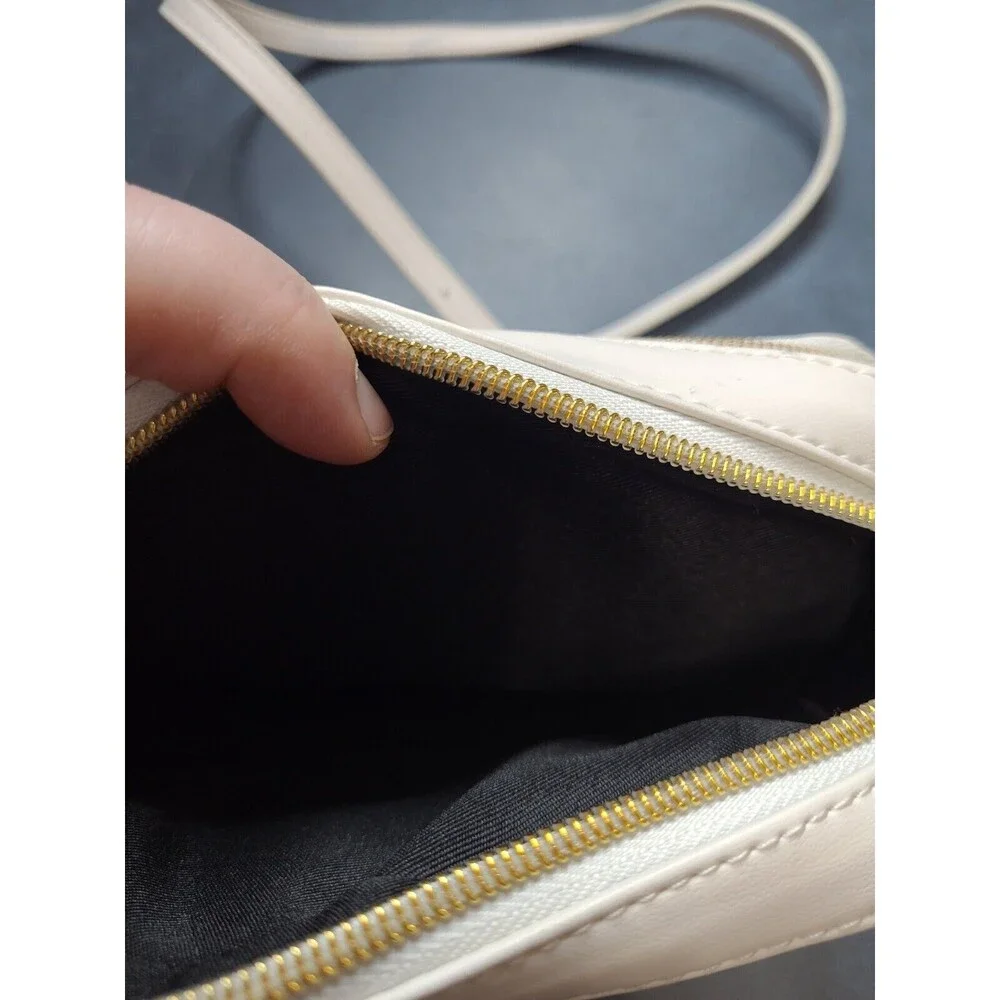 Studio 33 Crossbody Camera Bag with Floral Embellishment WHITE RTL$50